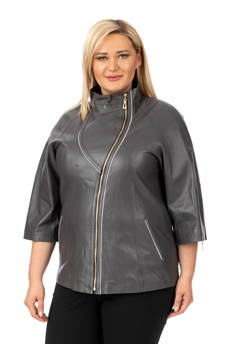 Женская кожаная куртка из натуральной кожи с воротником 0902482