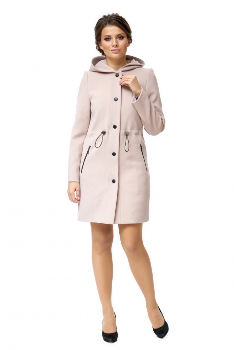 Женское пальто из текстиля с капюшоном 8001064