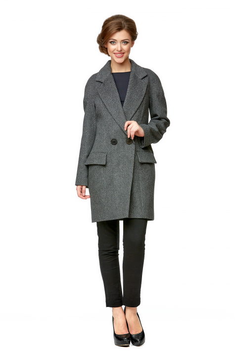 Женское пальто из текстиля с воротником 8001096