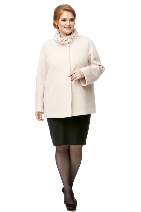 Женское пальто из текстиля с воротником 8001820