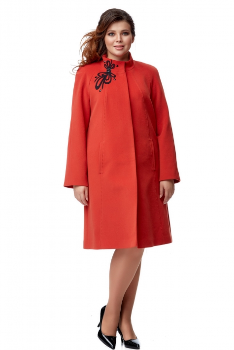 Женское пальто из текстиля с воротником 8001949