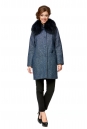 Женское пальто из текстиля с воротником, отделка енот 8002033