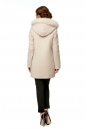 Женское пальто из текстиля с капюшоном, отделка песец 8002064-3