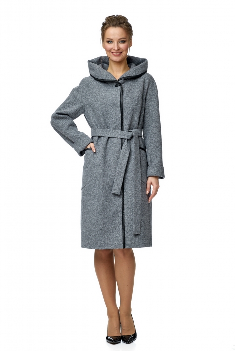 Женское пальто из текстиля с капюшоном 8002298