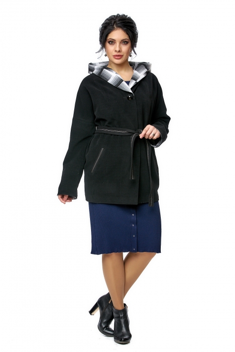 Женское пальто из текстиля с воротником 8002322