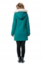 Женское пальто из текстиля с капюшоном, отделка песец 8002333-3