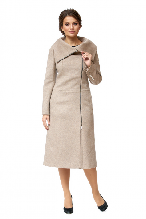 Женское пальто из текстиля с воротником 8002528