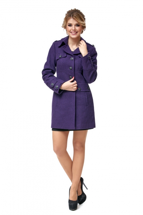 Женское пальто из текстиля с воротником 8002551