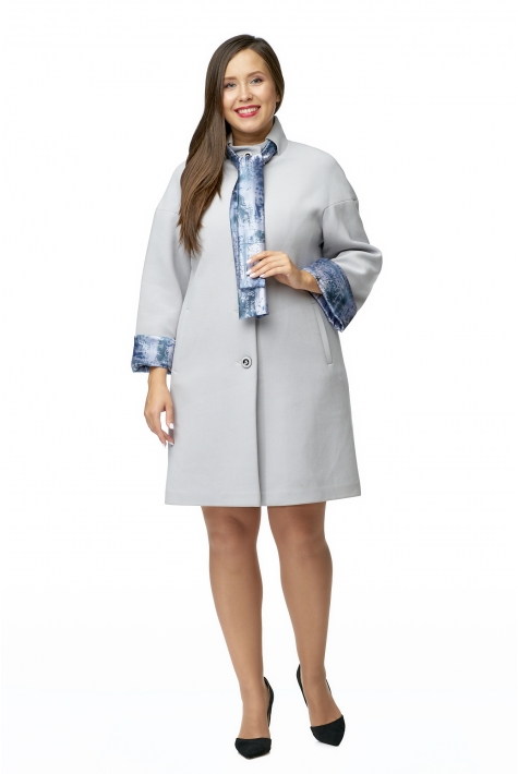 Женское пальто из текстиля с воротником 8002780