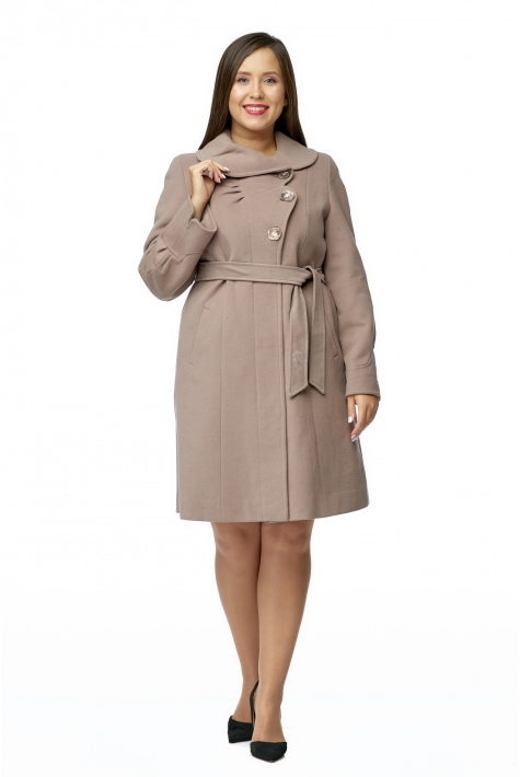 Женское пальто из текстиля с воротником 8002898