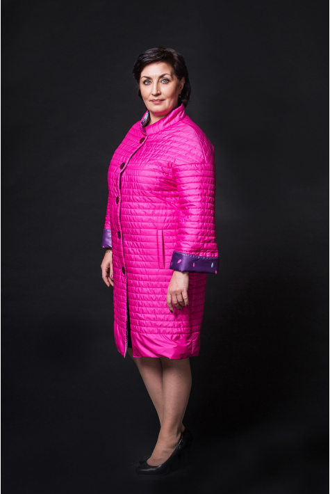 Женское пальто из текстиля с воротником 8003006