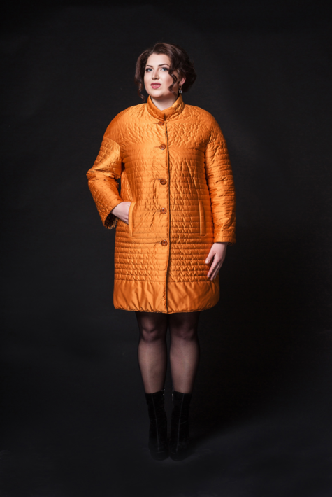 Женское пальто из текстиля с воротником 8003007