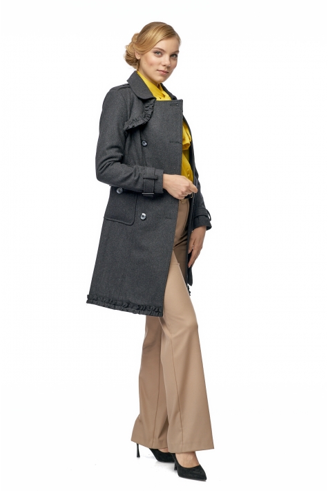 Женское пальто из текстиля с воротником 8003057