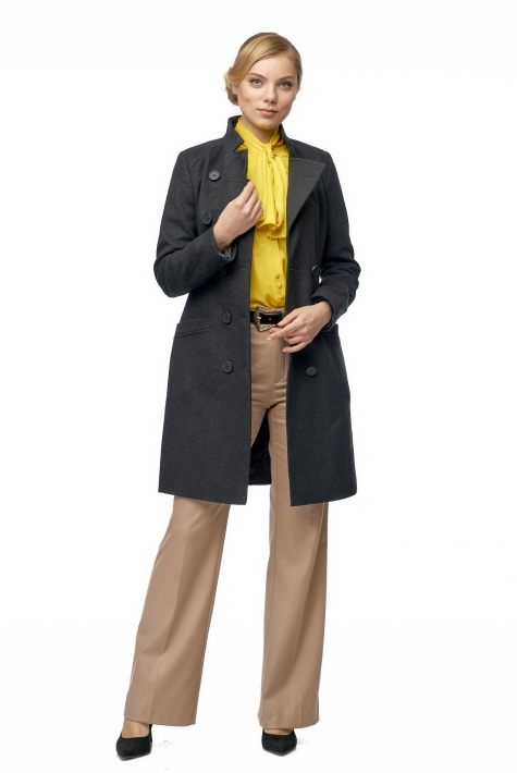 Женское пальто из текстиля с воротником 8003067