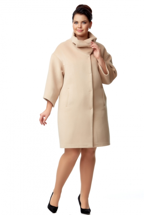 Женское пальто из текстиля с воротником 8005612