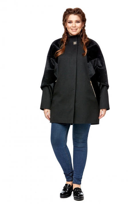 Женское пальто из текстиля с воротником 8005662