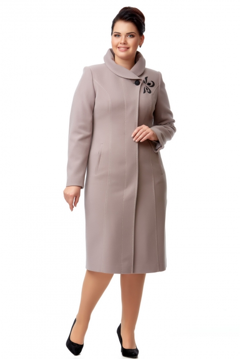 Женское пальто из текстиля с воротником 8008113