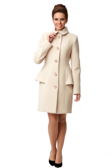 Женское пальто из текстиля с воротником 8008117