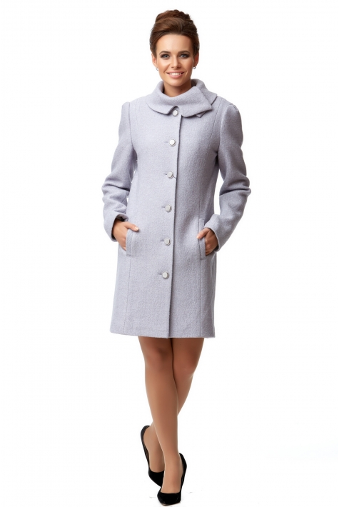 Женское пальто из текстиля с воротником 8008129