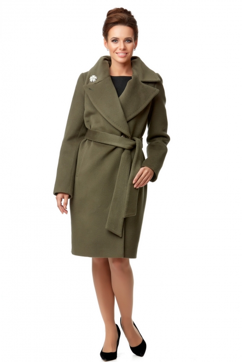 Женское пальто из текстиля с воротником 8008131