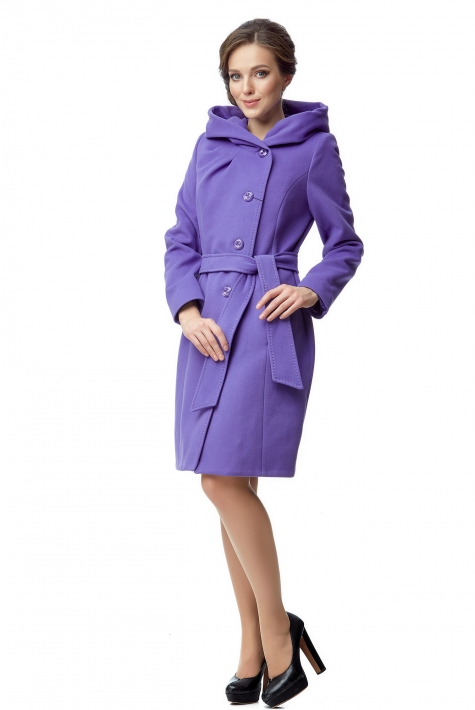 Женское пальто из текстиля с капюшоном 8008136