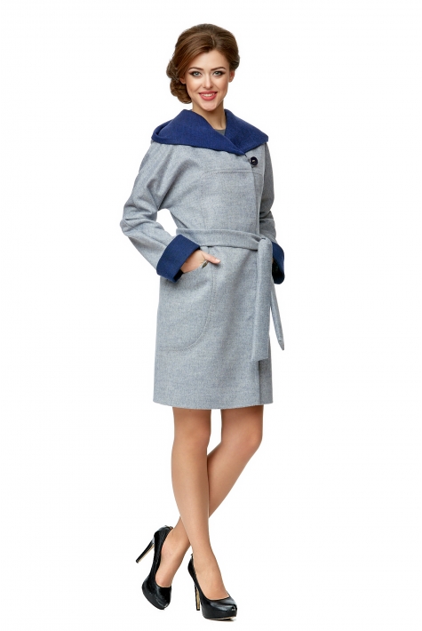 Женское пальто из текстиля с капюшоном 8008139