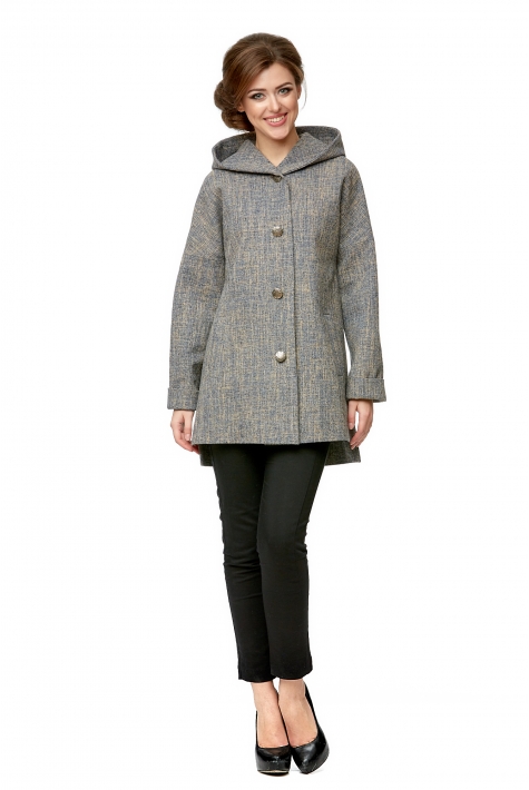 Женское пальто из текстиля с капюшоном 8008178