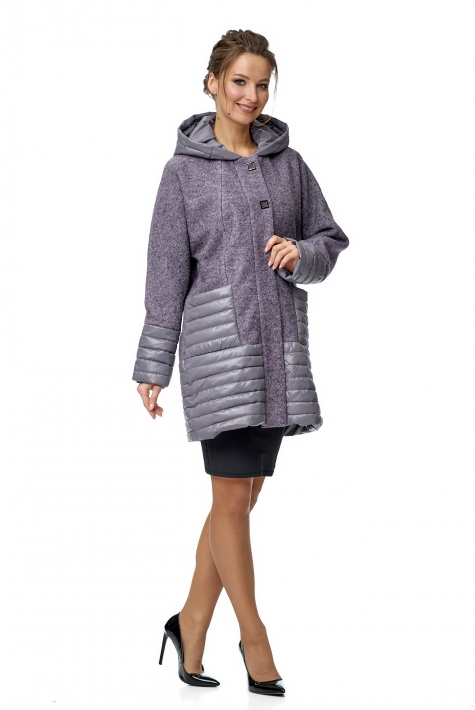 Женское пальто из текстиля с капюшоном 8008489
