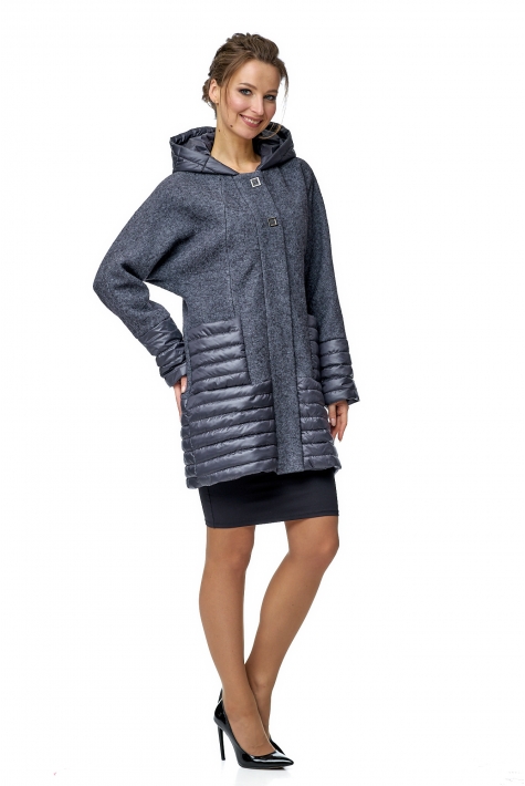 Женское пальто из текстиля с капюшоном 8008493