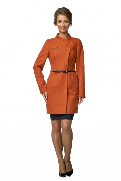 Женское пальто из текстиля с воротником 8008515