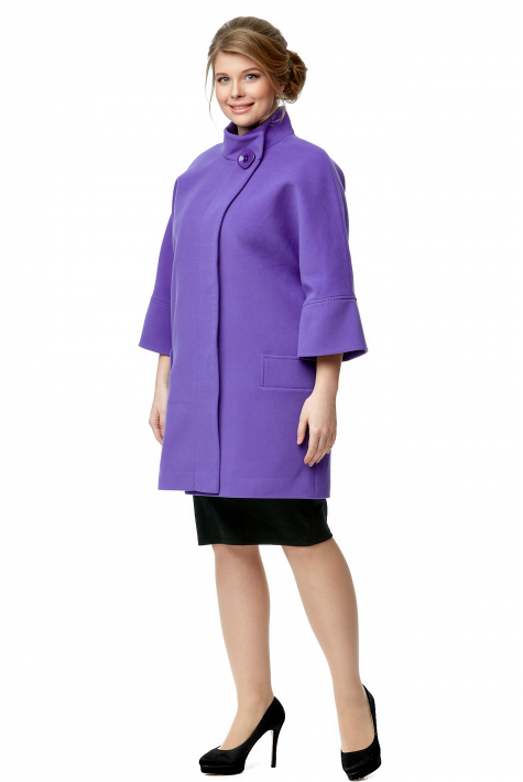 Женское пальто из текстиля с воротником 8008594