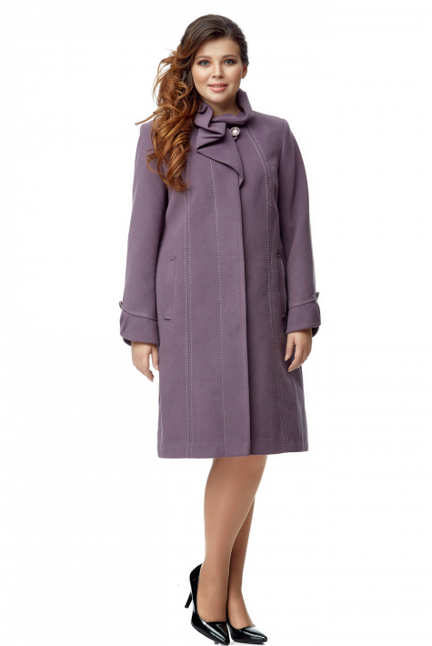Женское пальто из текстиля с воротником 8008643
