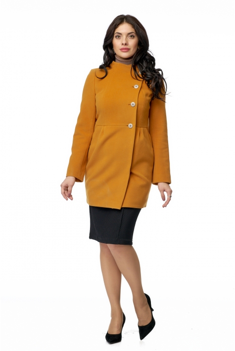 Женское пальто из текстиля с воротником 8008671