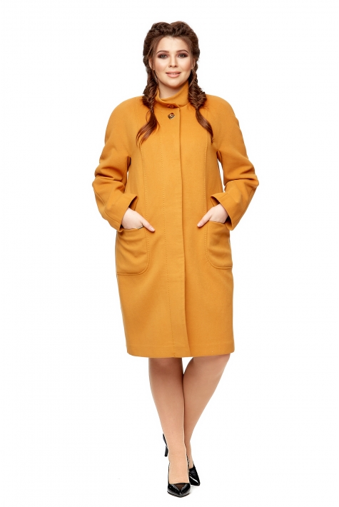 Женское пальто из текстиля с воротником 8009597