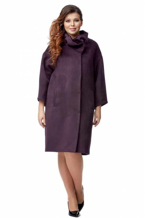 Женское пальто из текстиля с воротником 8010162