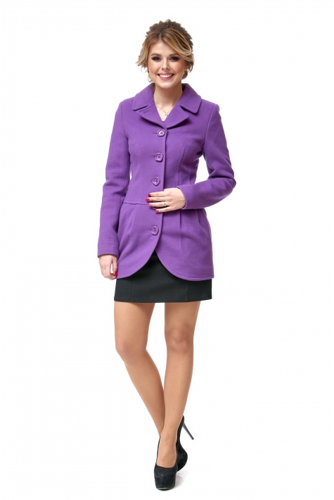 Женское пальто из текстиля с воротником 8010479