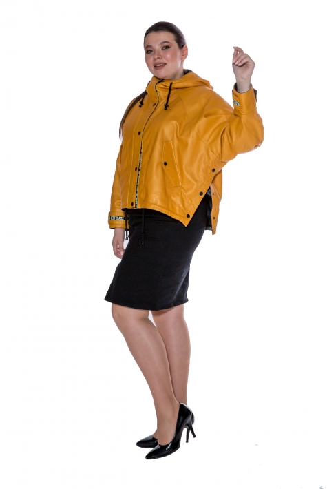 Женская кожаная куртка из натуральной кожи с капюшоном 8011568