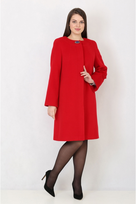 Женское пальто из текстиля с воротником 8011715