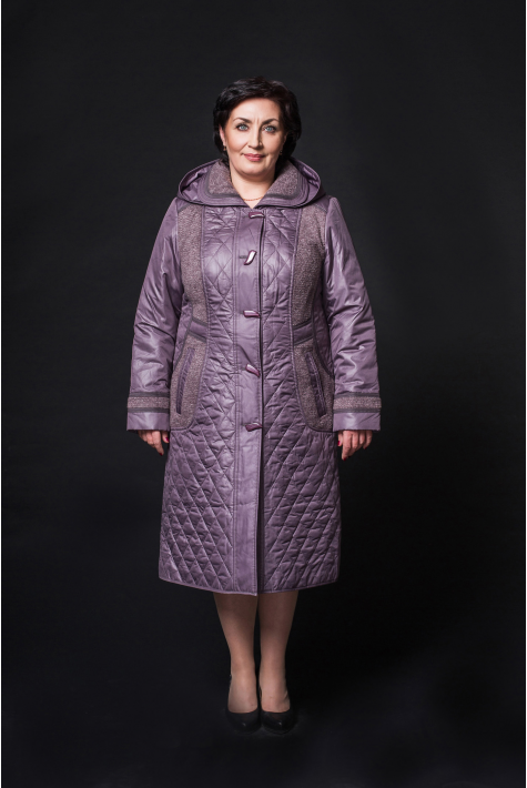 Женское пальто из текстиля с капюшоном 8011877