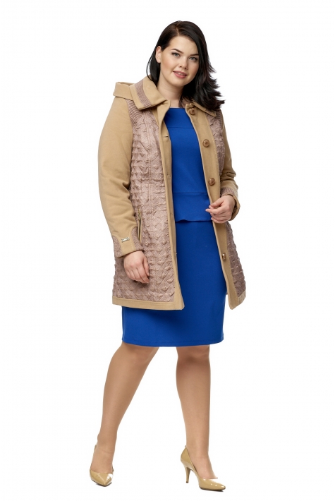 Женское пальто из текстиля с капюшоном 8011900