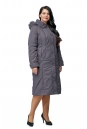 Женское пальто из текстиля с капюшоном, отделка песец 8012629-2