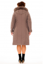 Женское пальто из текстиля с капюшоном, отделка песец 8012631-2