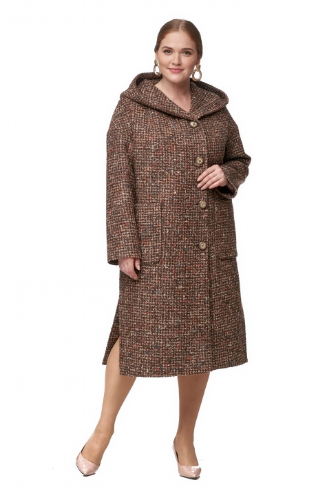 Женское пальто из текстиля с капюшоном 8012685