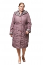 Женское пальто из текстиля с капюшоном, отделка искусственный мех 8012718