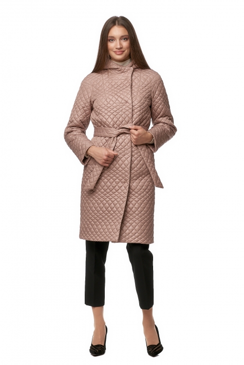 Женское пальто из текстиля с капюшоном 8013521