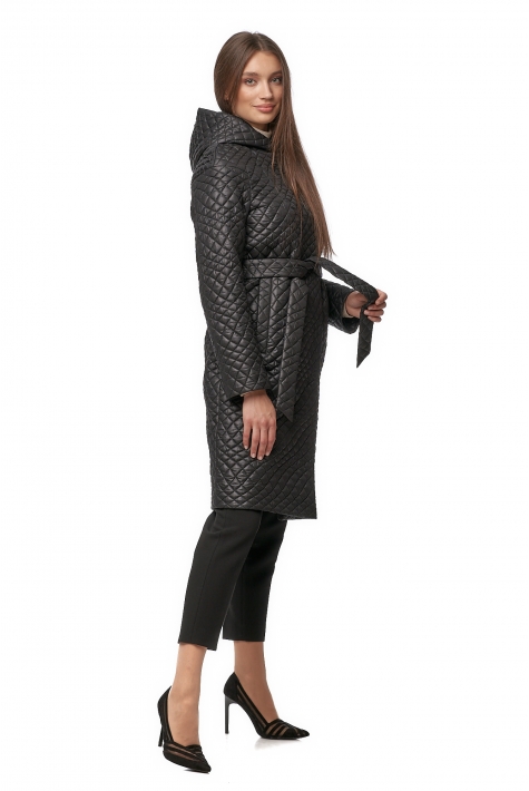 Женское пальто из текстиля с капюшоном 8013522