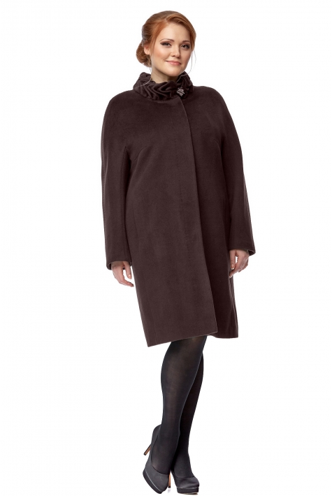 Женское пальто из текстиля с воротником 8019902