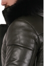Мужская кожаная куртка из натуральной кожи на меху с капюшоном, отделка енот 8022843-4