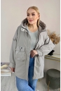 Женское пальто из текстиля с капюшоном 8024103-3