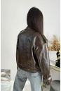 Женская кожаная куртка из натуральной кожи с воротником 8024138-5